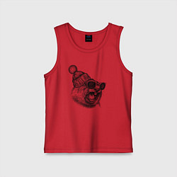 Майка детская хлопок Орущий суслик-хипстер, цвет: красный