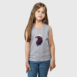 Майка детская хлопок Арт портрет орла, цвет: меланж — фото 2