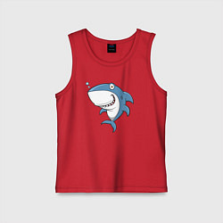 Майка детская хлопок Cute shark, цвет: красный