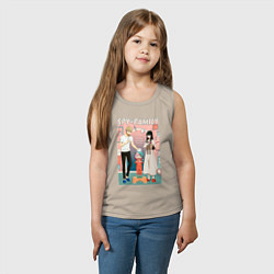 Майка детская хлопок Семья шпиона главные персонажи из аниме, цвет: миндальный — фото 2