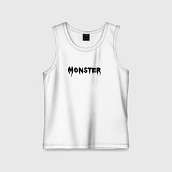 Майка детская хлопок Monster black, цвет: белый