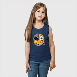 Майка детская хлопок Молчащий смайл, цвет: тёмно-синий — фото 2