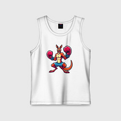 Майка детская хлопок Кенгуру боксер, цвет: белый