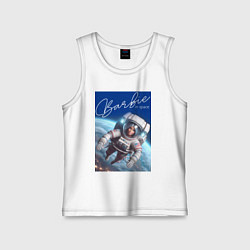 Майка детская хлопок Barbie in space - ai art, цвет: белый