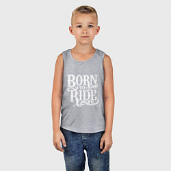 Майка детская хлопок Born to ride - рожденный ездить, цвет: меланж — фото 2