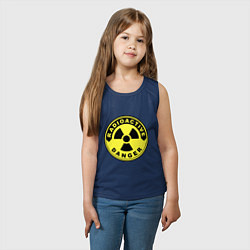 Майка детская хлопок Danger radiation sign, цвет: тёмно-синий — фото 2