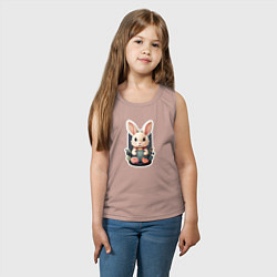 Майка детская хлопок Маленький пушистый кролик, цвет: пыльно-розовый — фото 2