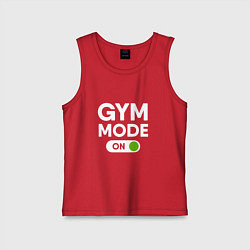 Майка детская хлопок Gym mode on, цвет: красный