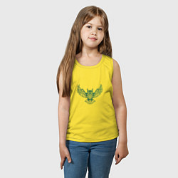 Майка детская хлопок Векторная сова, цвет: желтый — фото 2
