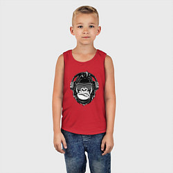 Майка детская хлопок Music gorilla, цвет: красный — фото 2