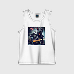 Детская майка Чёрный котяра - панк гитарист