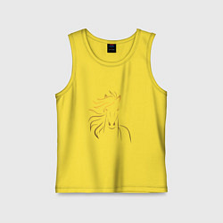 Майка детская хлопок Золотой силуэт лошади, цвет: желтый
