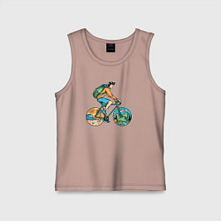 Майка детская хлопок Nature biker, цвет: пыльно-розовый