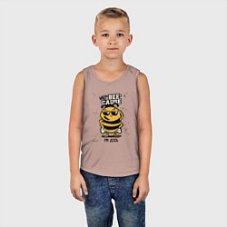 Майка детская хлопок Why bee cause im cool, цвет: пыльно-розовый — фото 2