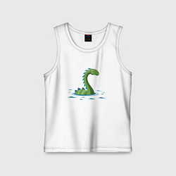 Майка детская хлопок Динозаврик, плывущий в воде, цвет: белый