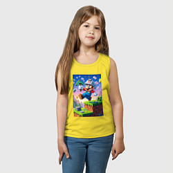 Майка детская хлопок Марио и Майнкрафт - коллаба, цвет: желтый — фото 2