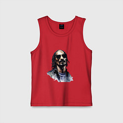 Майка детская хлопок Snoop dog, цвет: красный