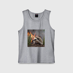 Майка детская хлопок Ёжик в огне, цвет: меланж