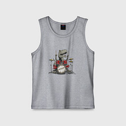 Майка детская хлопок Ревущие динозавры, цвет: меланж