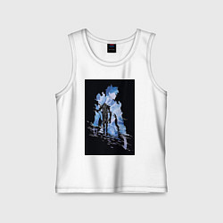 Майка детская хлопок Поднятие уровня в одиночку охотник Джин Ву, цвет: белый