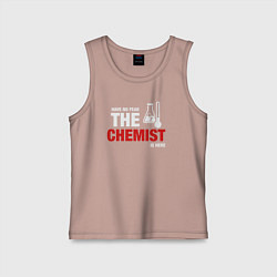 Майка детская хлопок Не бойся химик здесь, цвет: пыльно-розовый