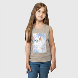 Майка детская хлопок Судзумэ закрывающая двери Дайджин кот, цвет: миндальный — фото 2