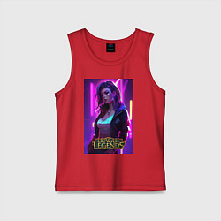 Майка детская хлопок League of Legends Kaisa Kda, цвет: красный