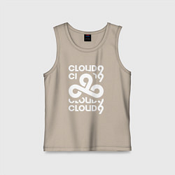 Майка детская хлопок Cloud9 - in logo, цвет: миндальный
