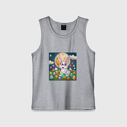 Майка детская хлопок Зайчик ботаник, цвет: меланж