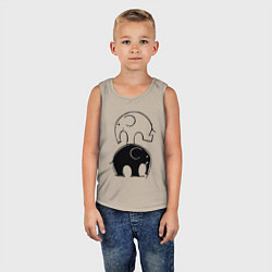 Майка детская хлопок Cute elephants, цвет: миндальный — фото 2