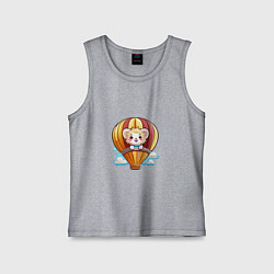 Майка детская хлопок Львёнок на воздушном шаре, цвет: меланж