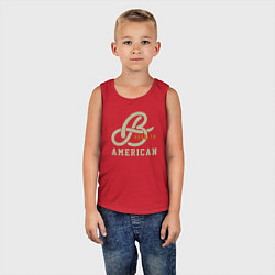 Майка детская хлопок Brooklyn american, цвет: красный — фото 2