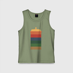 Майка детская хлопок Tardis colors, цвет: авокадо