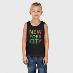 Майка детская хлопок New York city colors, цвет: черный — фото 2
