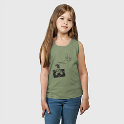 Майка детская хлопок Кассетная лента, цвет: авокадо — фото 2