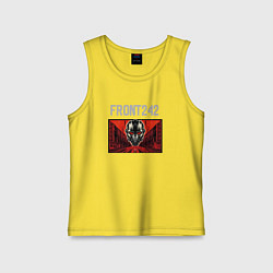 Майка детская хлопок Front 242 - tour with fla, цвет: желтый