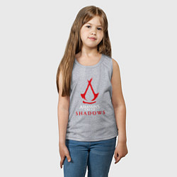 Майка детская хлопок Assassins creed shadows logo, цвет: меланж — фото 2