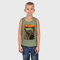 Майка детская хлопок Лошадь кричит - мем картина от нейросети, цвет: авокадо — фото 2