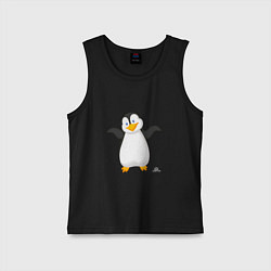 Майка детская хлопок Веселый пингвин красивый, цвет: черный