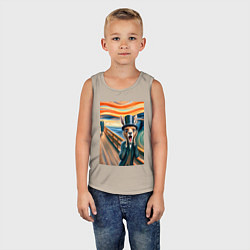 Майка детская хлопок Кенгуру кричит - мем нейросеть, цвет: миндальный — фото 2