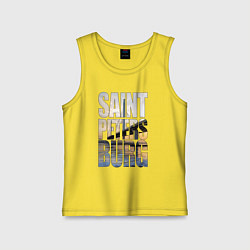 Майка детская хлопок Санкт-Петербург вантовый мост, цвет: желтый