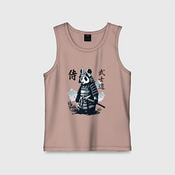 Майка детская хлопок Panda samurai - bushido ai art fantasy, цвет: пыльно-розовый