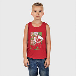 Майка детская хлопок Клинок рассекающий демонов - истребитель, цвет: красный — фото 2