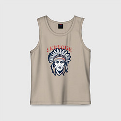 Майка детская хлопок Индеец прерий, цвет: миндальный