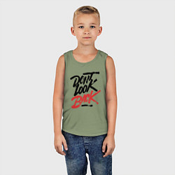 Майка детская хлопок Dont look back, цвет: авокадо — фото 2