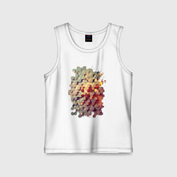 Майка детская хлопок Гексагон в цвете, цвет: белый