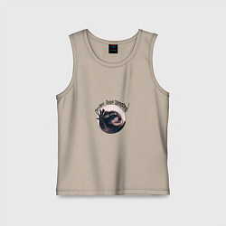 Майка детская хлопок Енот Педро из Тик Ток, цвет: миндальный