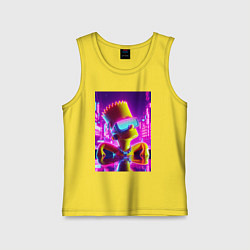 Майка детская хлопок Барт Симпсон в бассейне - неоновое свечение, цвет: желтый