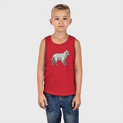 Майка детская хлопок Волк в шкуре овцы, цвет: красный — фото 2