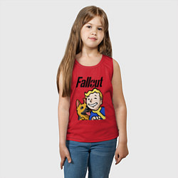 Майка детская хлопок Vault boy and shepherd, цвет: красный — фото 2